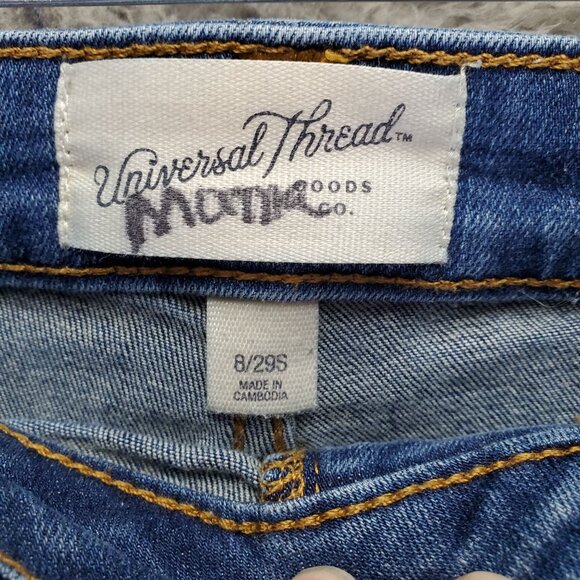 Universal Thread Jeans Womens 8/29 Short Blue High Rise Skinny Stretch - Picture 2 of 10